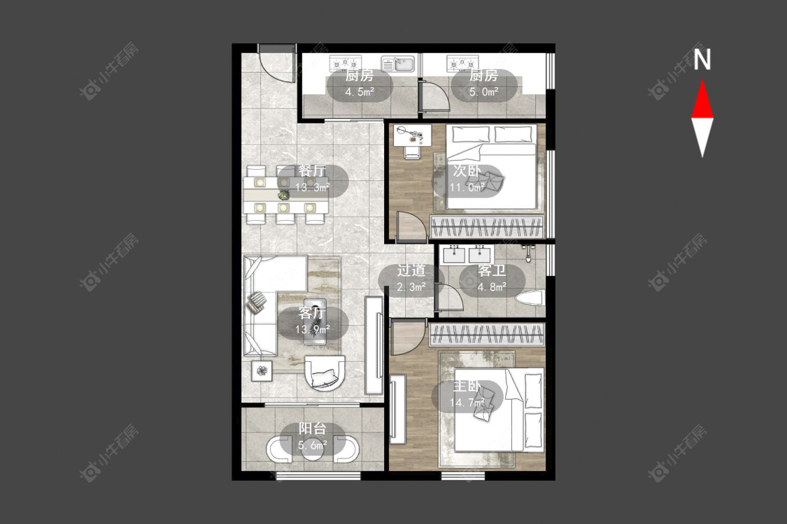 常州星河国际六区在售二手房源户型图_小牛看房