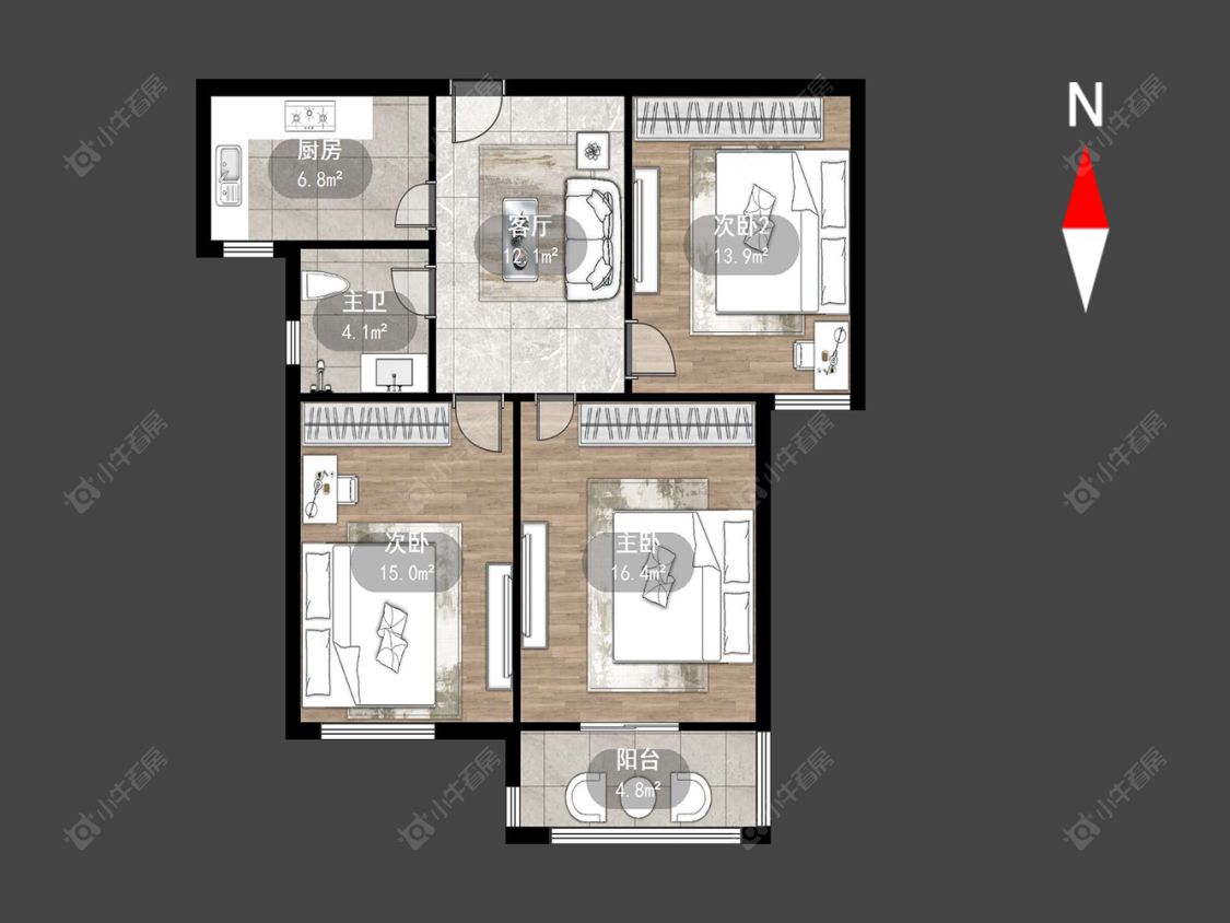 府西花园房源户型图 常州府西花园在售二手房源户型图_小牛看房