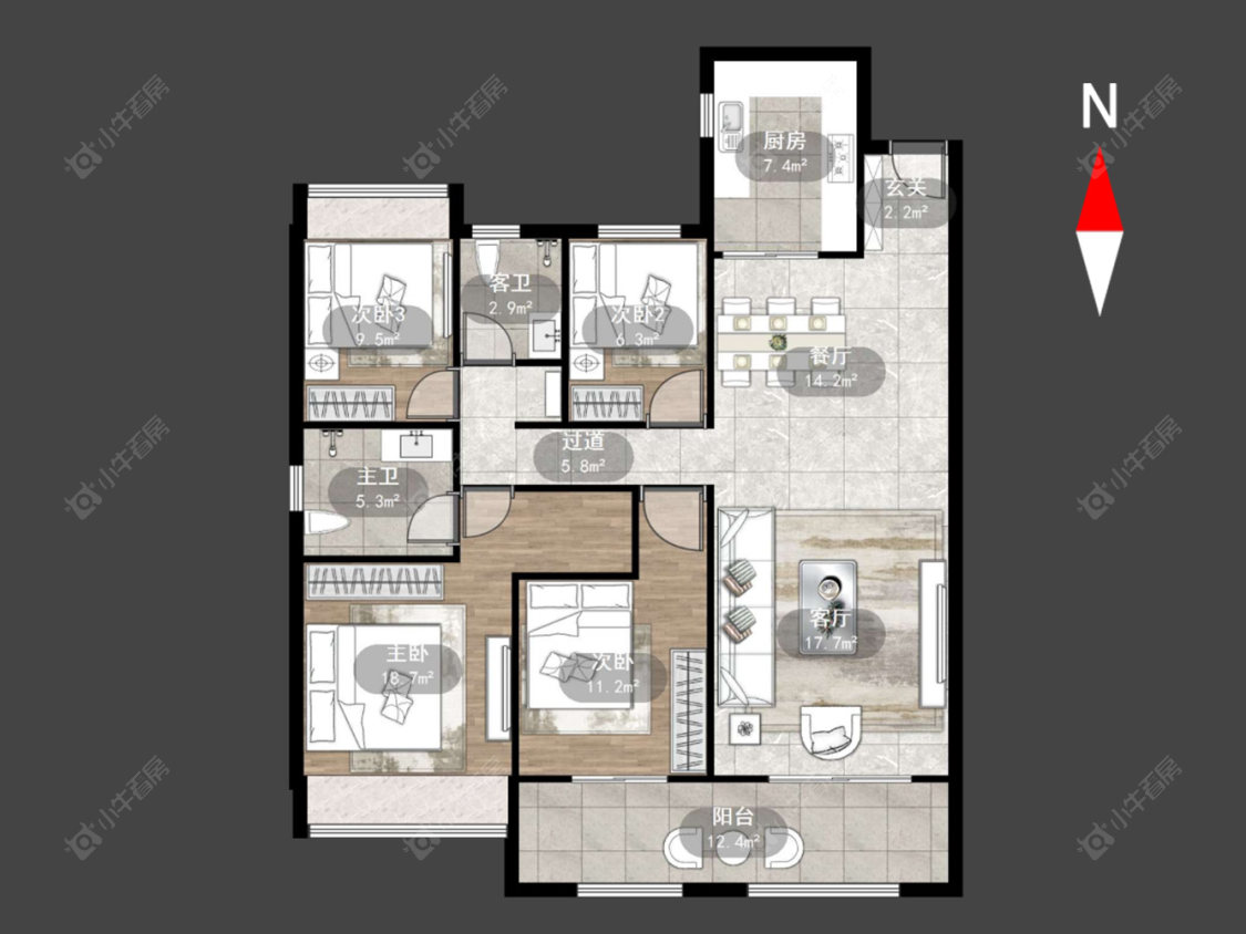 常州新城樾隽中央在售二手房源户型图_小牛看房