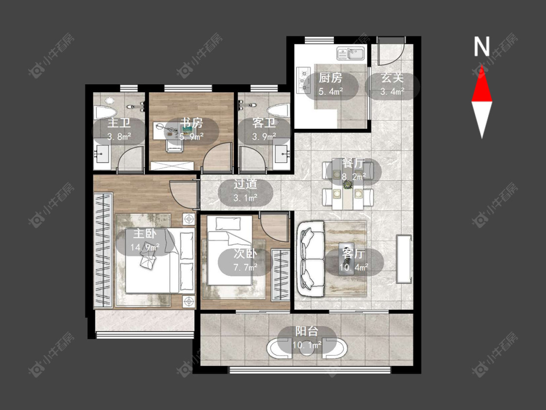常州白云新城文华园在售二手房源户型图_小牛看房