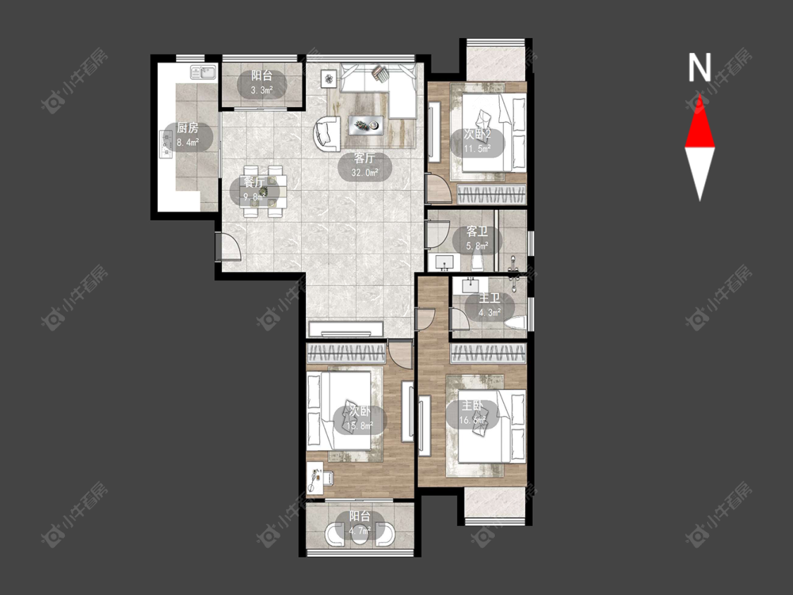 常州飞龙新苑在售二手房源户型图_小牛看房
