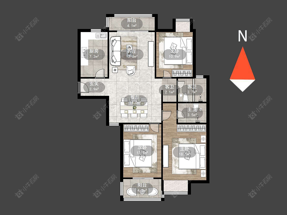 常州聚缘福地在售二手房源户型图_小牛看房