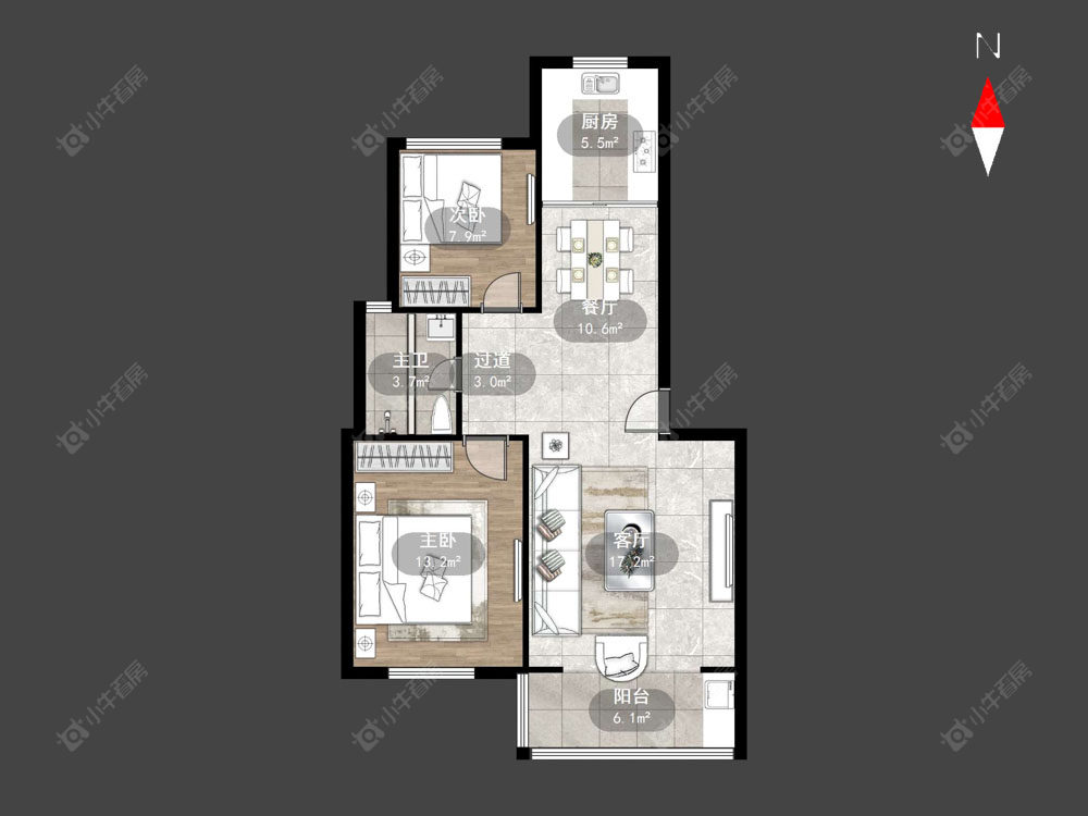 常州新盛花苑在售二手房源户型图_小牛看房