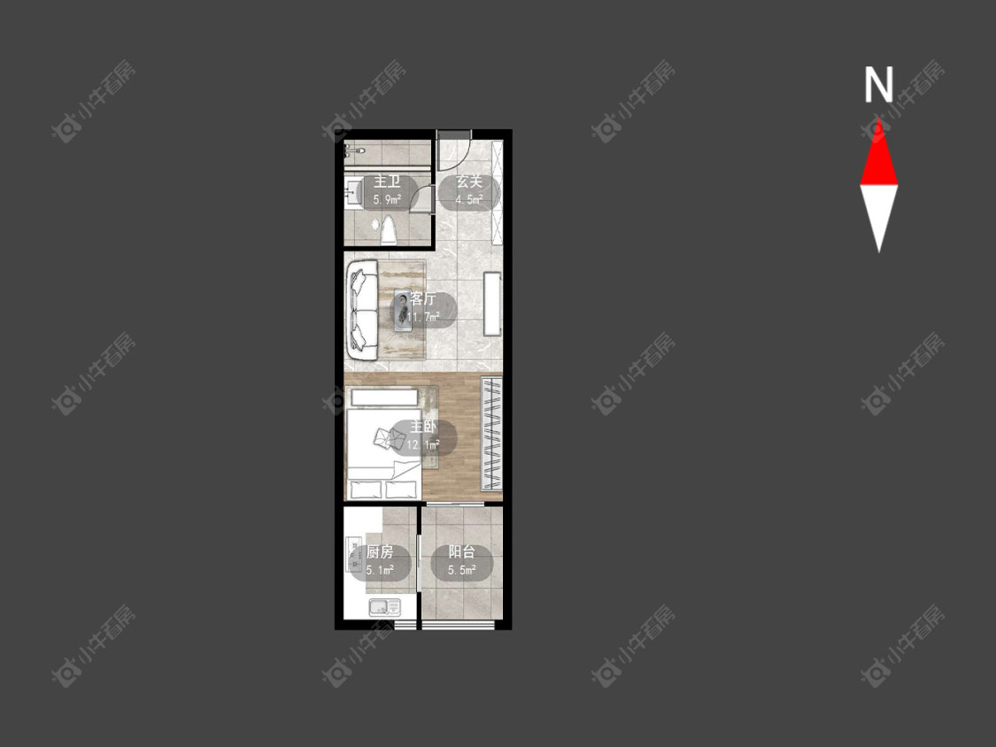 常州新北万达广场在售二手房源户型图_小牛看房