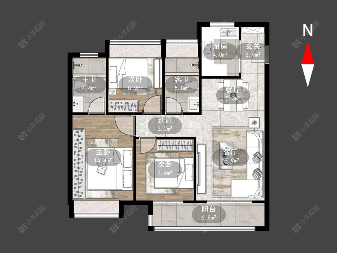 美的金科公园天下房源户型图 常州美的金科公园天下在售二手房源户型图_小牛看房