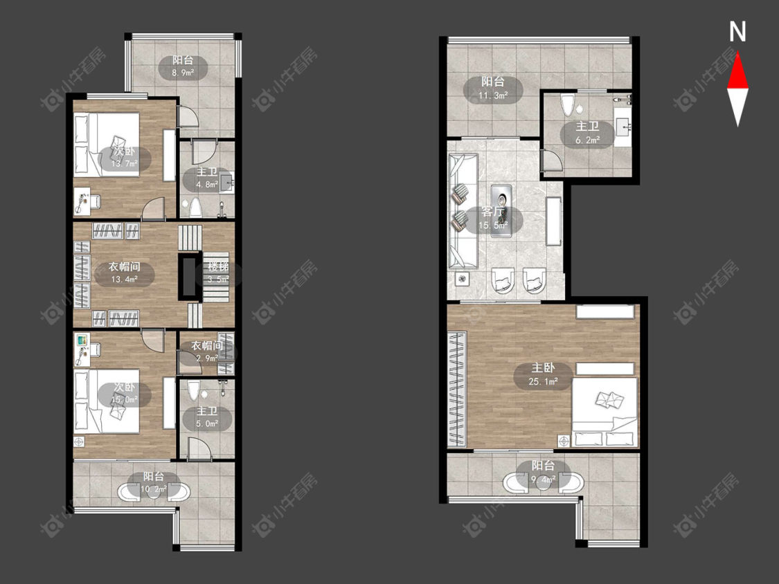 常州万水美兰城别墅区在售二手房源户型图_小牛看房