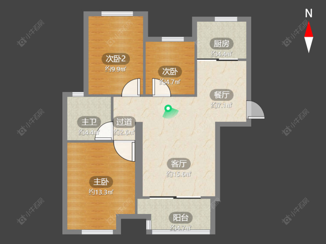 常州公园壹号三期在售二手房源户型图_小牛看房