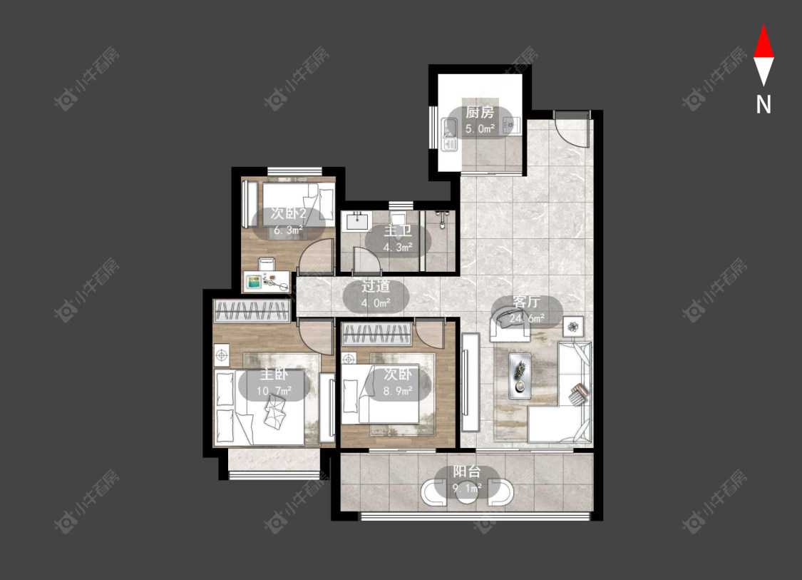 九洲玺房源户型图 常州九洲玺在售二手房源户型图_小牛看房