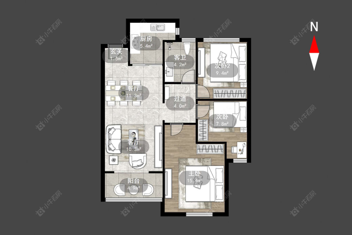 常州环太湖艺术城德郡在售二手房源户型图_小牛看房