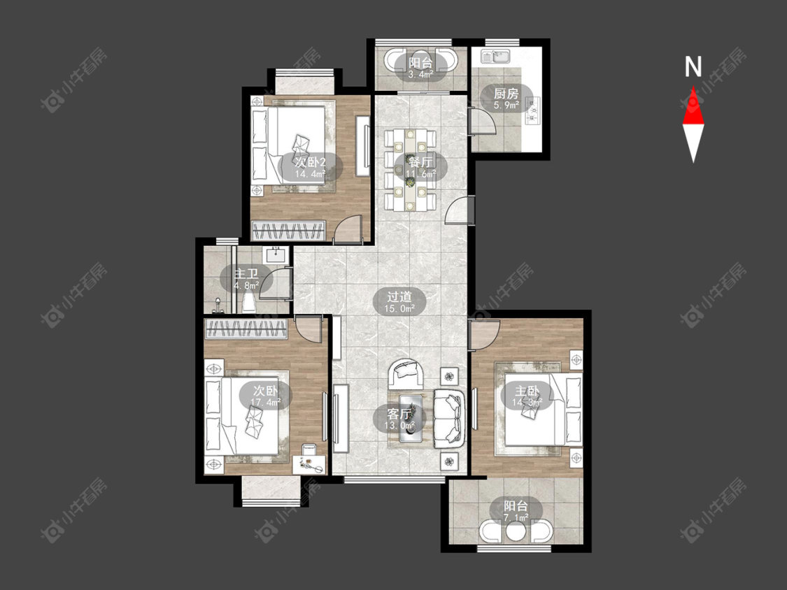 常州橄榄城在售二手房源户型图_小牛看房