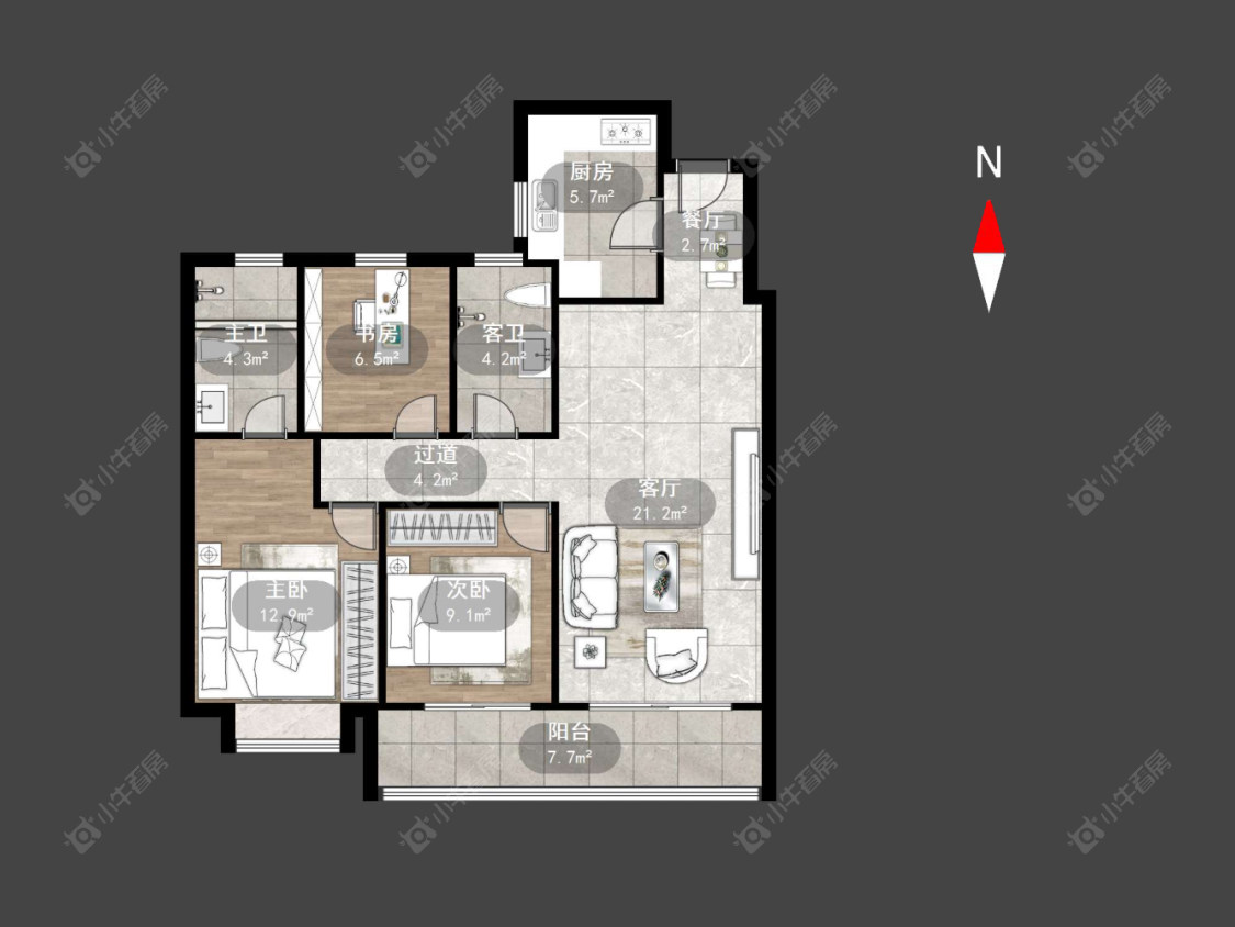 常州美林湖龙门里在售二手房源户型图_小牛看房