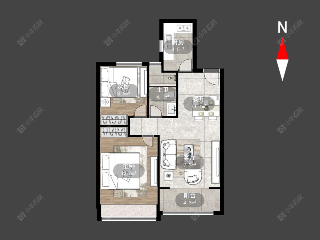 常州牡丹三江公馆在售二手房源户型图_小牛看房