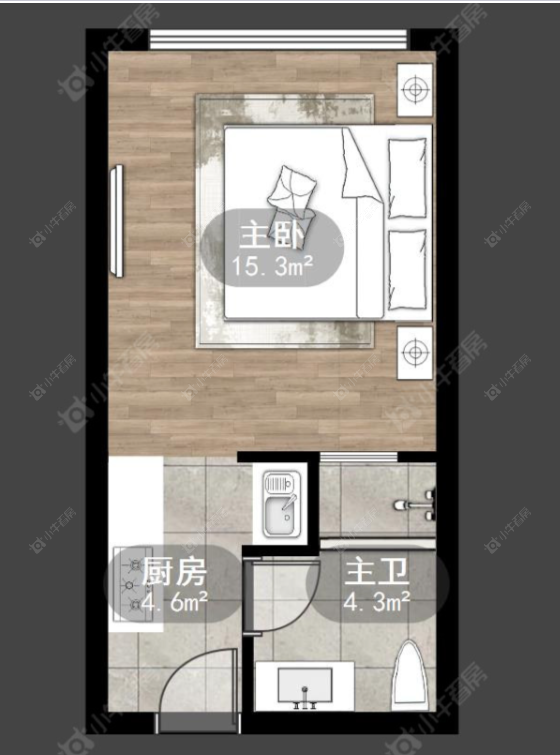 常州凯纳商务广场1室1厅出租房源图片