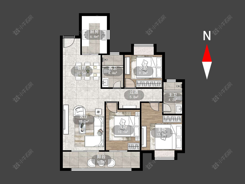 新城金樾房源户型图 常州新城金樾在售二手房源户型图_小牛看房