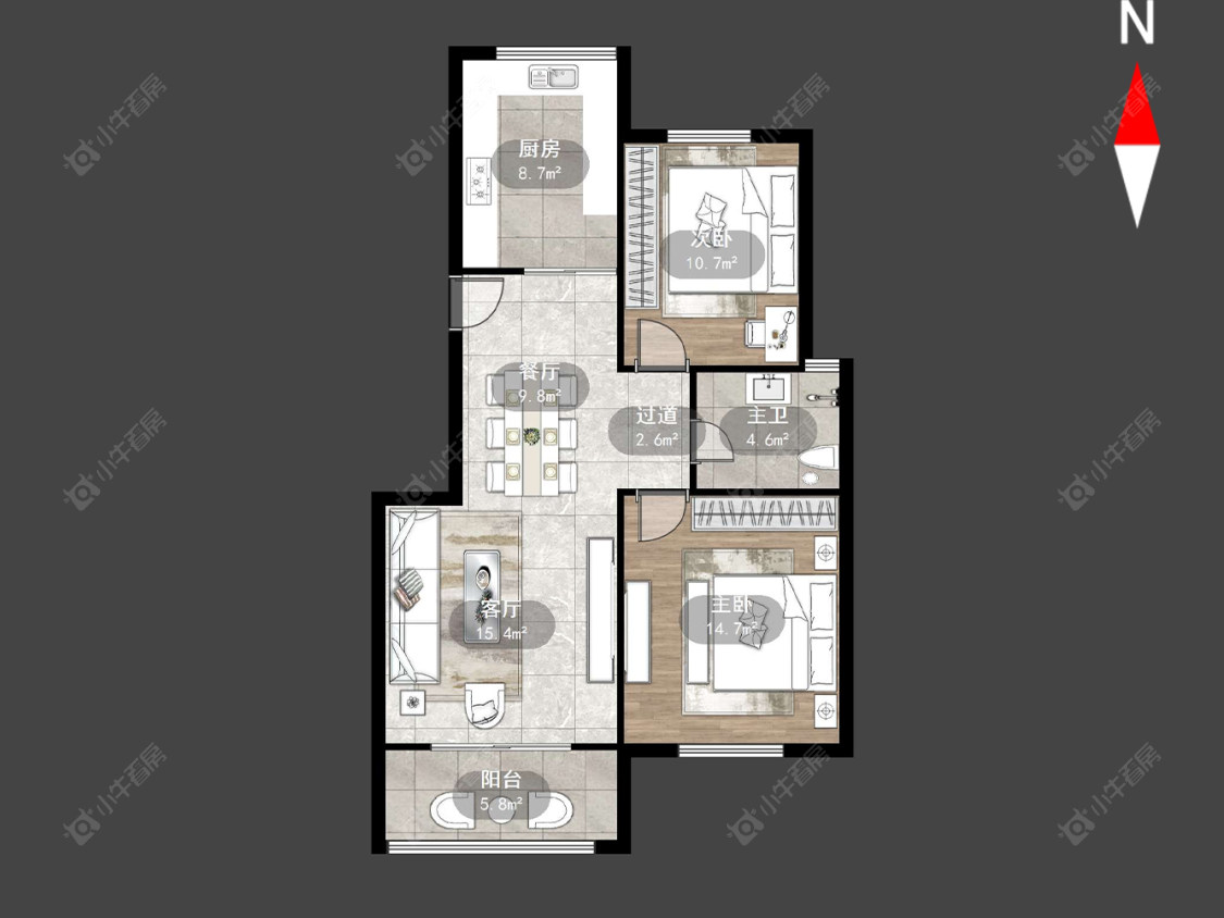 常州德胜花园在售二手房源户型图_小牛看房
