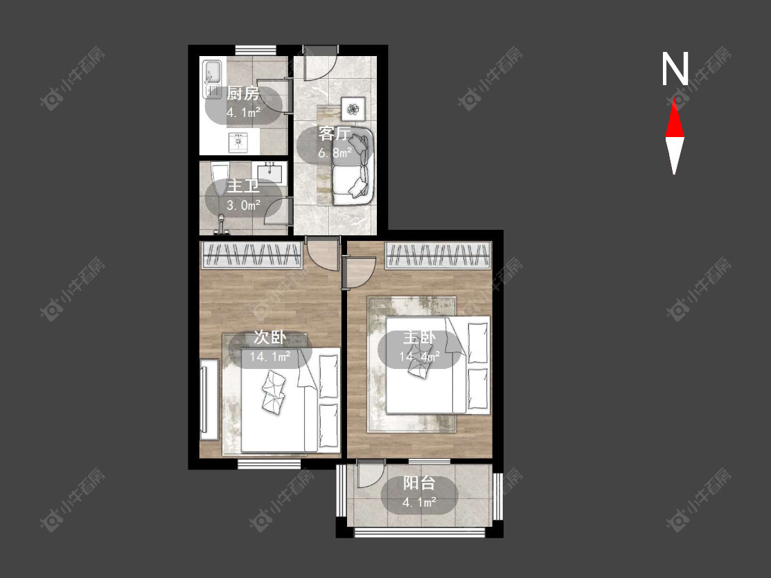 常州浦北新村在售二手房源户型图_小牛看房
