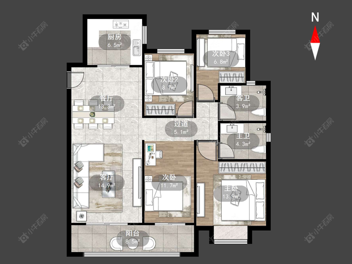 常州华润万象府在售二手房源户型图_小牛看房