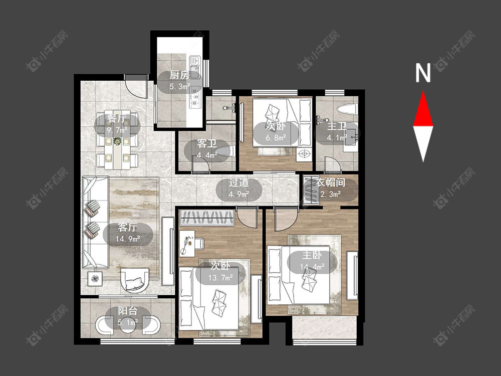 常州绿地香奈在售二手房源户型图_小牛看房