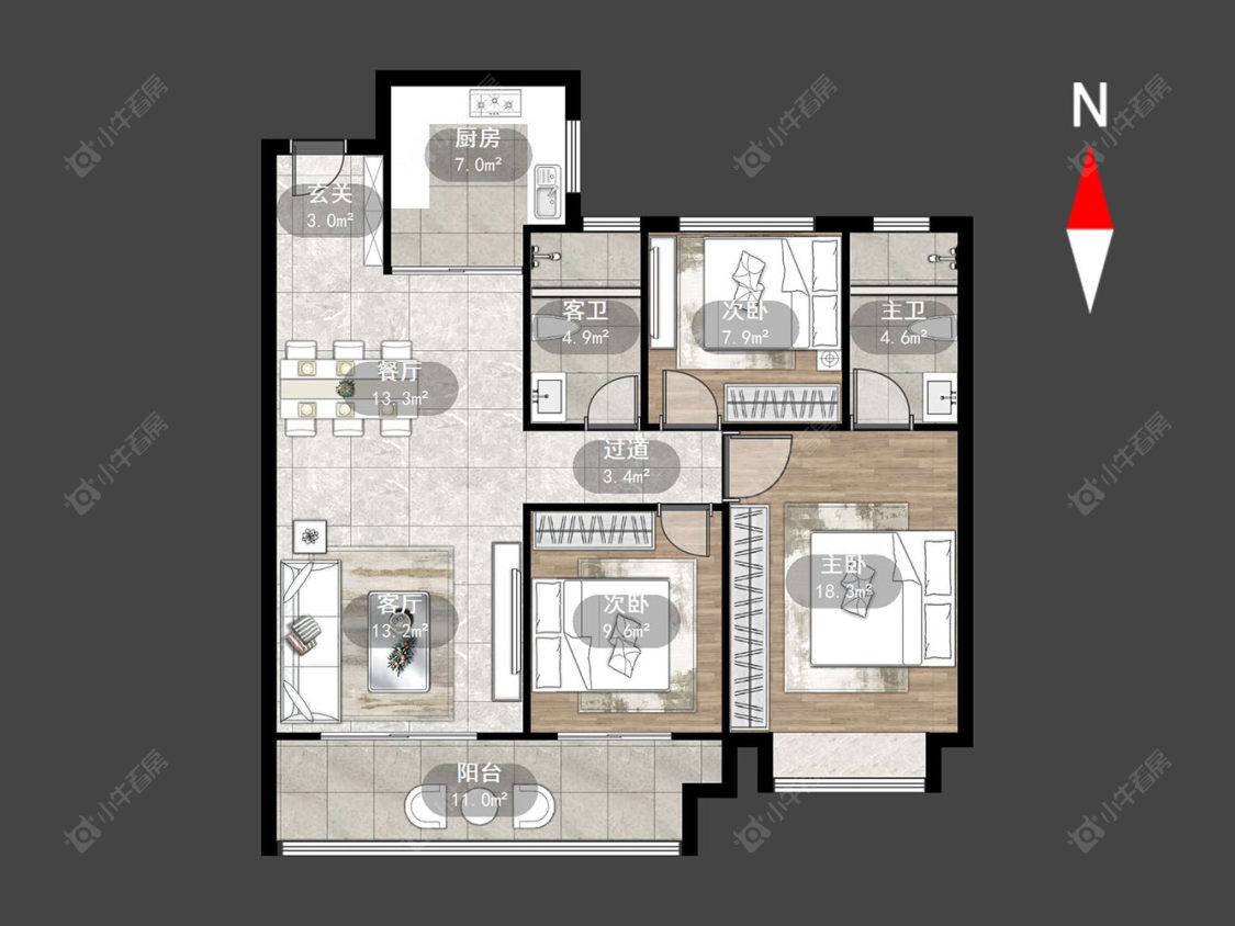 常州新城桃李郡在售二手房源户型图_小牛看房