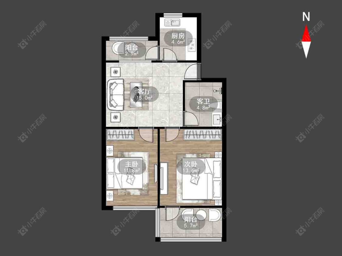 常州河苑东村在售二手房源户型图_小牛看房