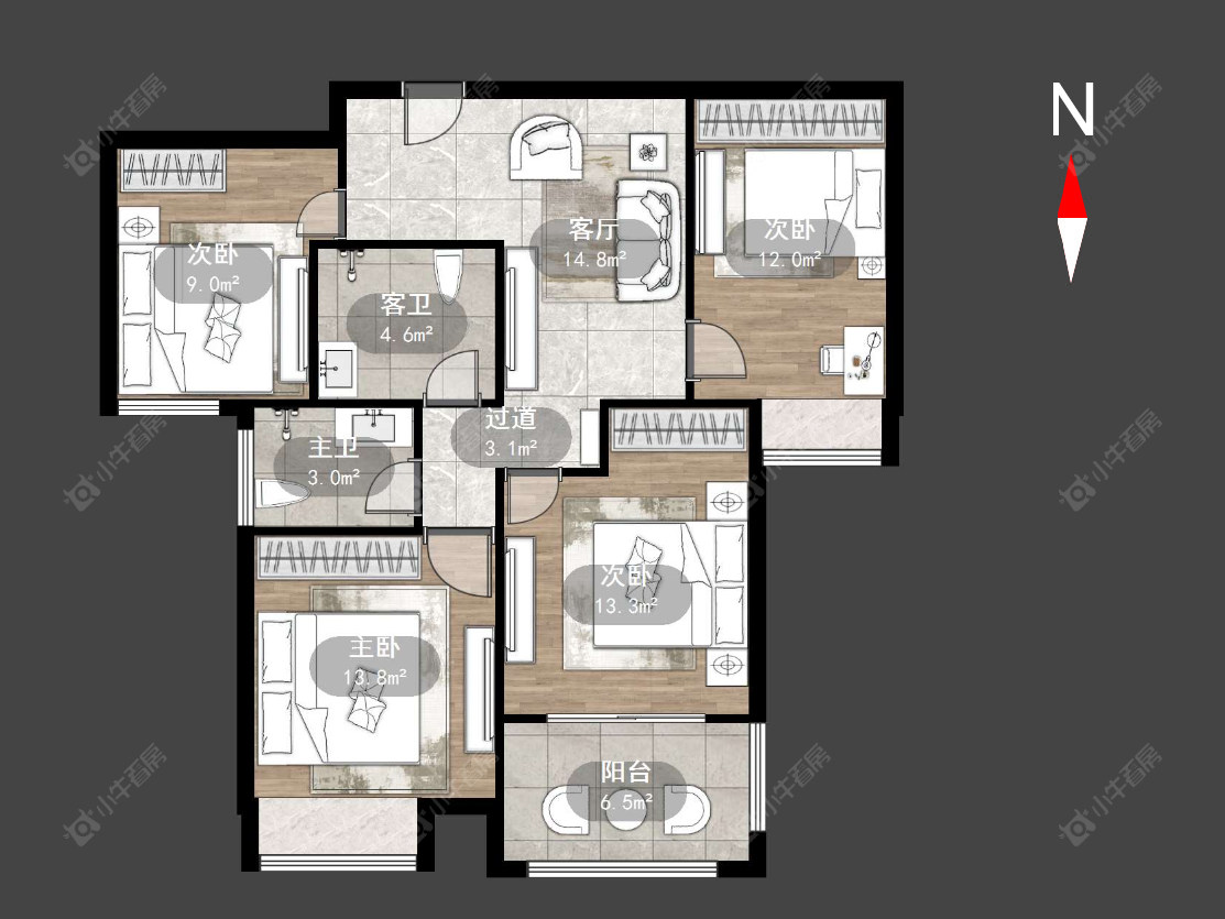 常州高成天鹅湖在售二手房源户型图_小牛看房