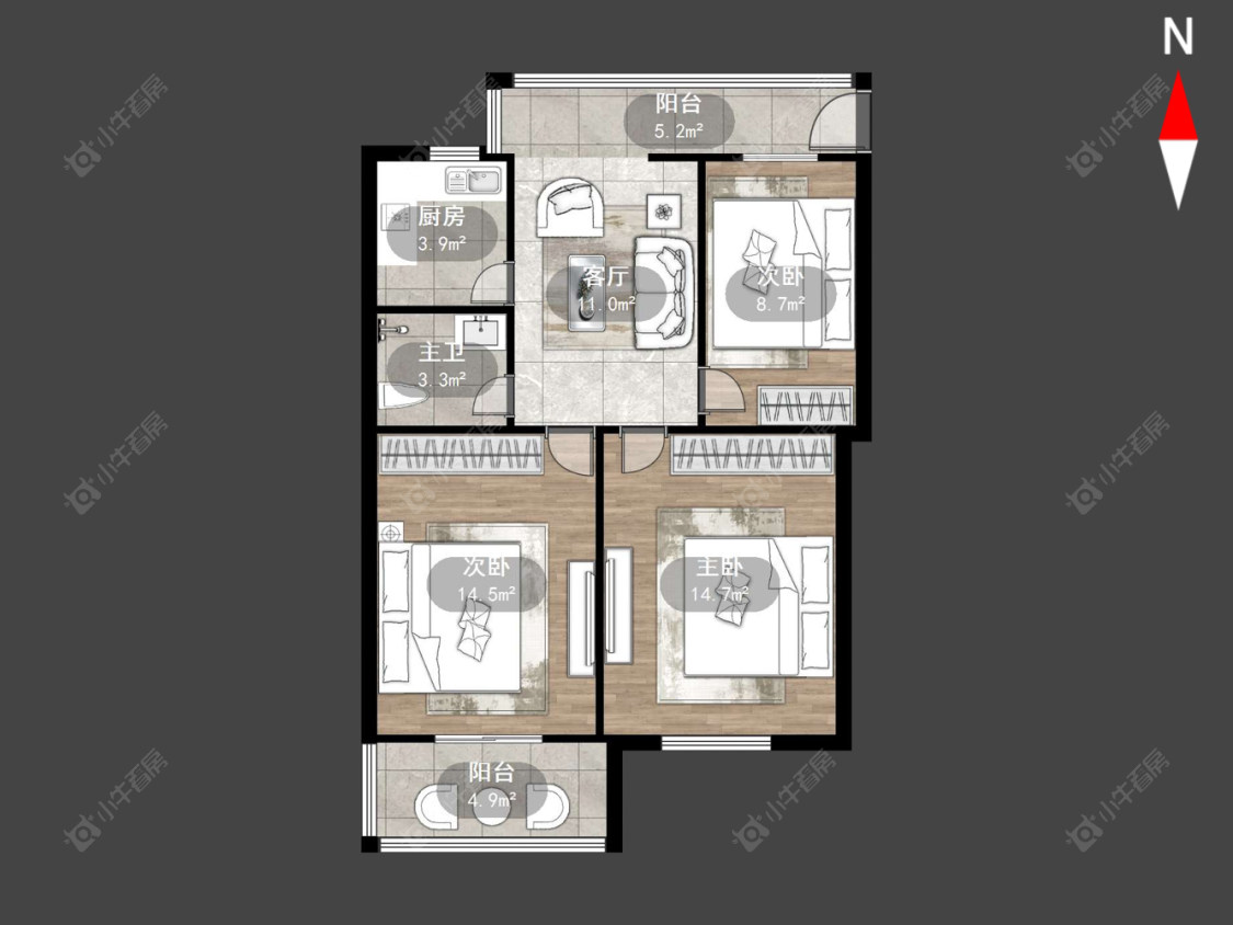 常州吴家场公寓在售二手房源户型图_小牛看房