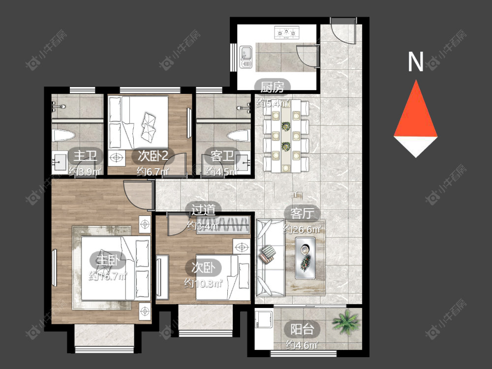 常州路劲城二期在售二手房源户型图_小牛看房