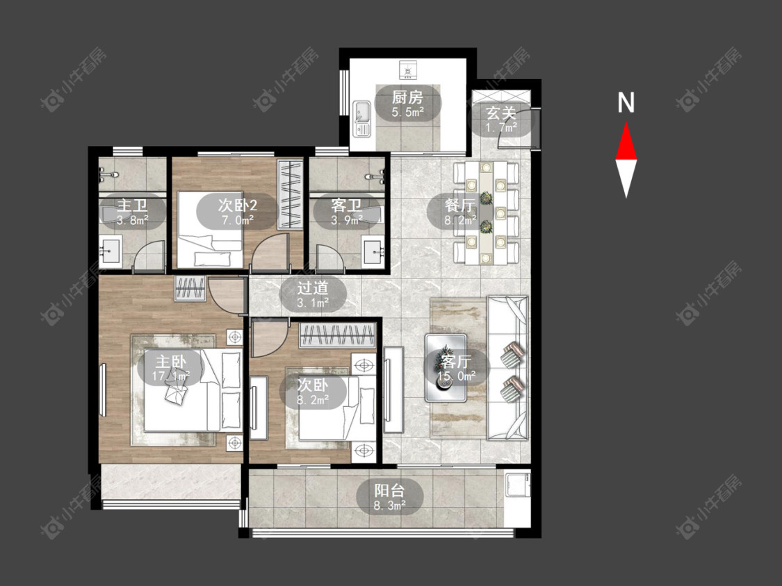 常州蓝光晶曜在售二手房源户型图_小牛看房