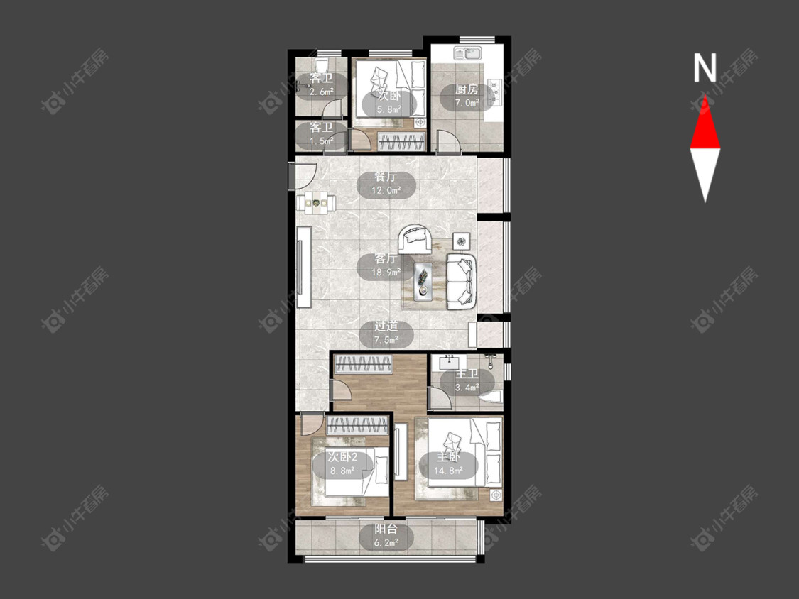 龙湖华盛·天曜房源户型图 常州龙湖华盛·天曜在售二手房源户型图_小牛看房