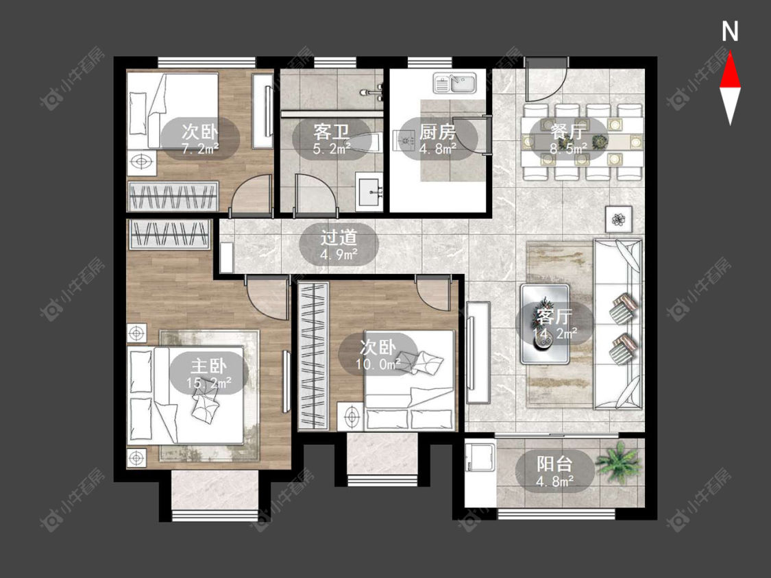 常州路劲城四期在售二手房源户型图_小牛看房