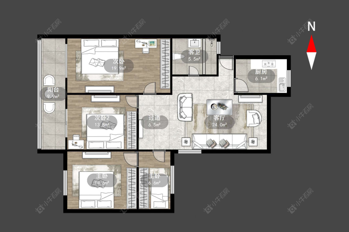 常州花园街商住楼在售二手房源户型图_小牛看房