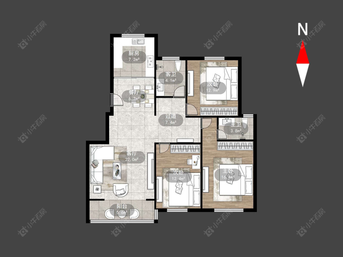 常州百草苑在售二手房源户型图_小牛看房