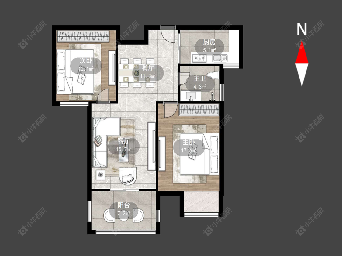 常州飞龙新苑在售二手房源户型图_小牛看房