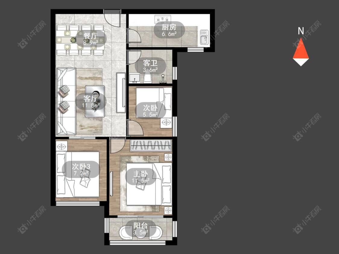 常州中天名园在售二手房源户型图_小牛看房