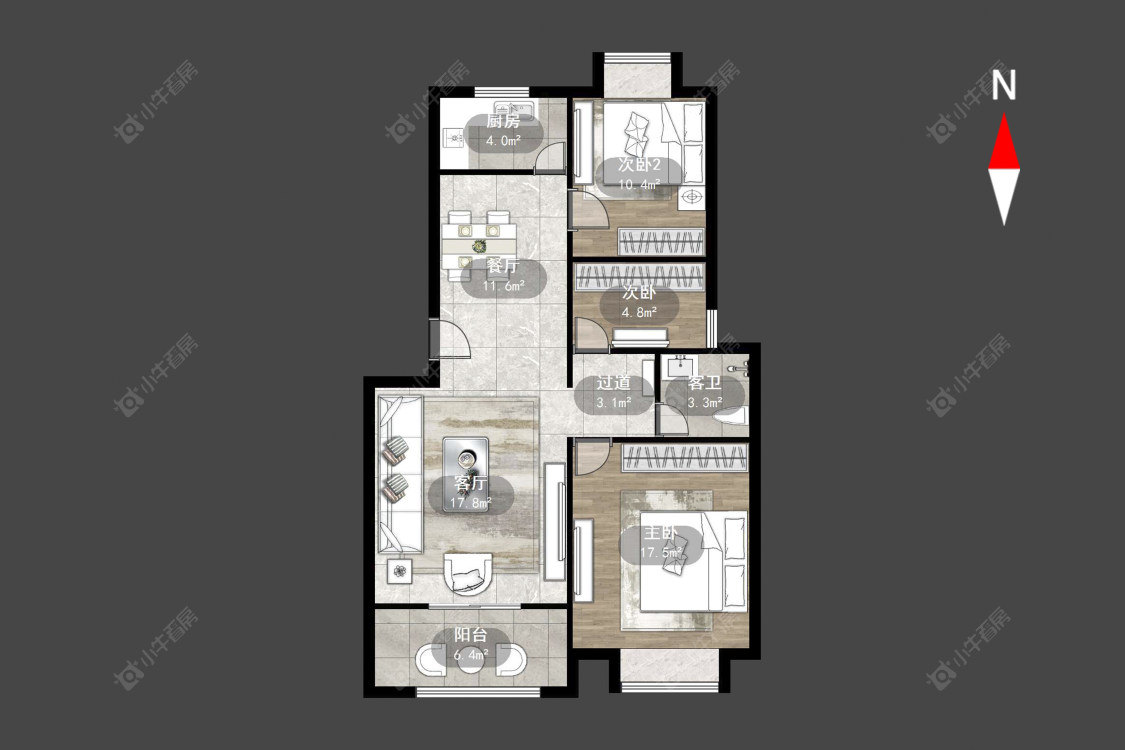 常州新城南都雅苑在售二手房源户型图_小牛看房