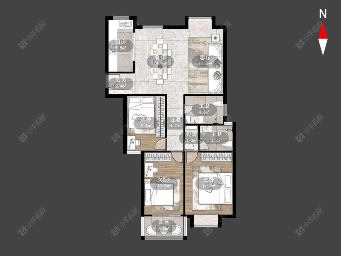 常州梧桐苑东区在售二手房源户型图_小牛看房