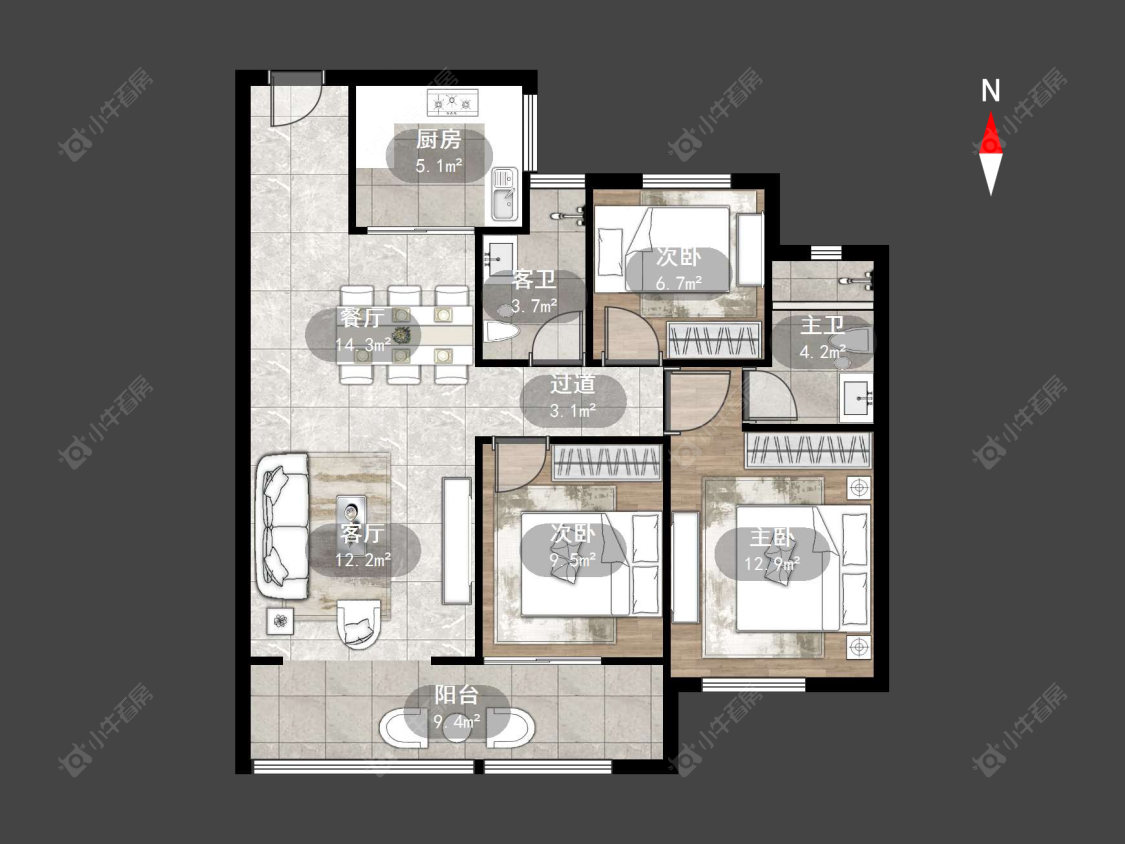 红星铂悦风华房源户型图 常州红星铂悦风华在售二手房源户型图_小牛看房