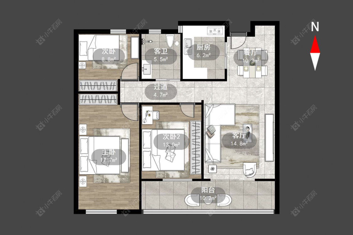绿地香颂花园房源户型图 常州绿地香颂花园在售二手房源户型图_小牛看房