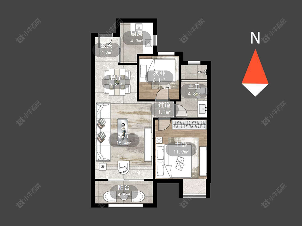 常州招商花园城在售二手房源户型图_小牛看房