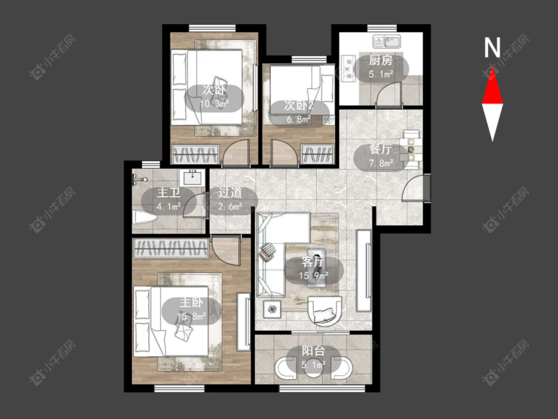 常州公园壹号四期在售二手房源户型图_小牛看房