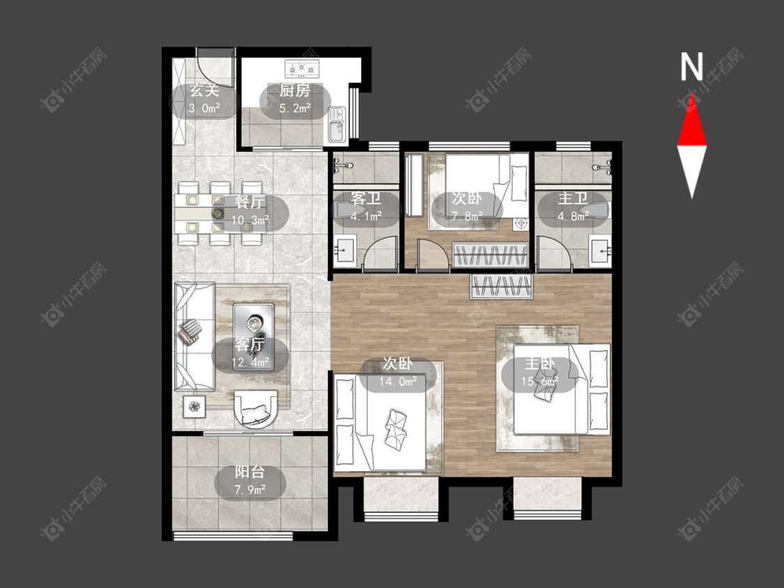常州路劲城市印象在售二手房源户型图_小牛看房