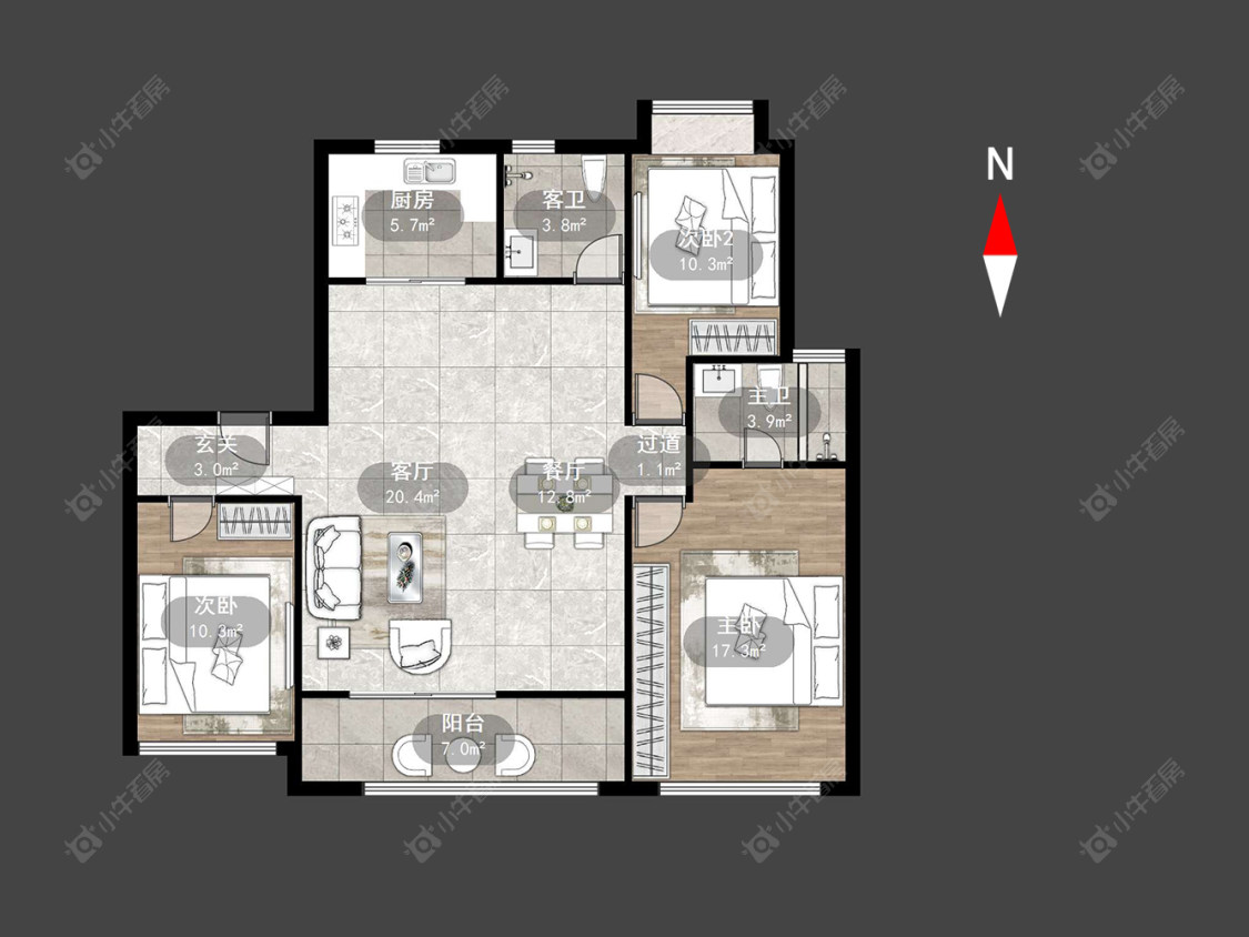 常州璟尚雅宸在售二手房源户型图_小牛看房