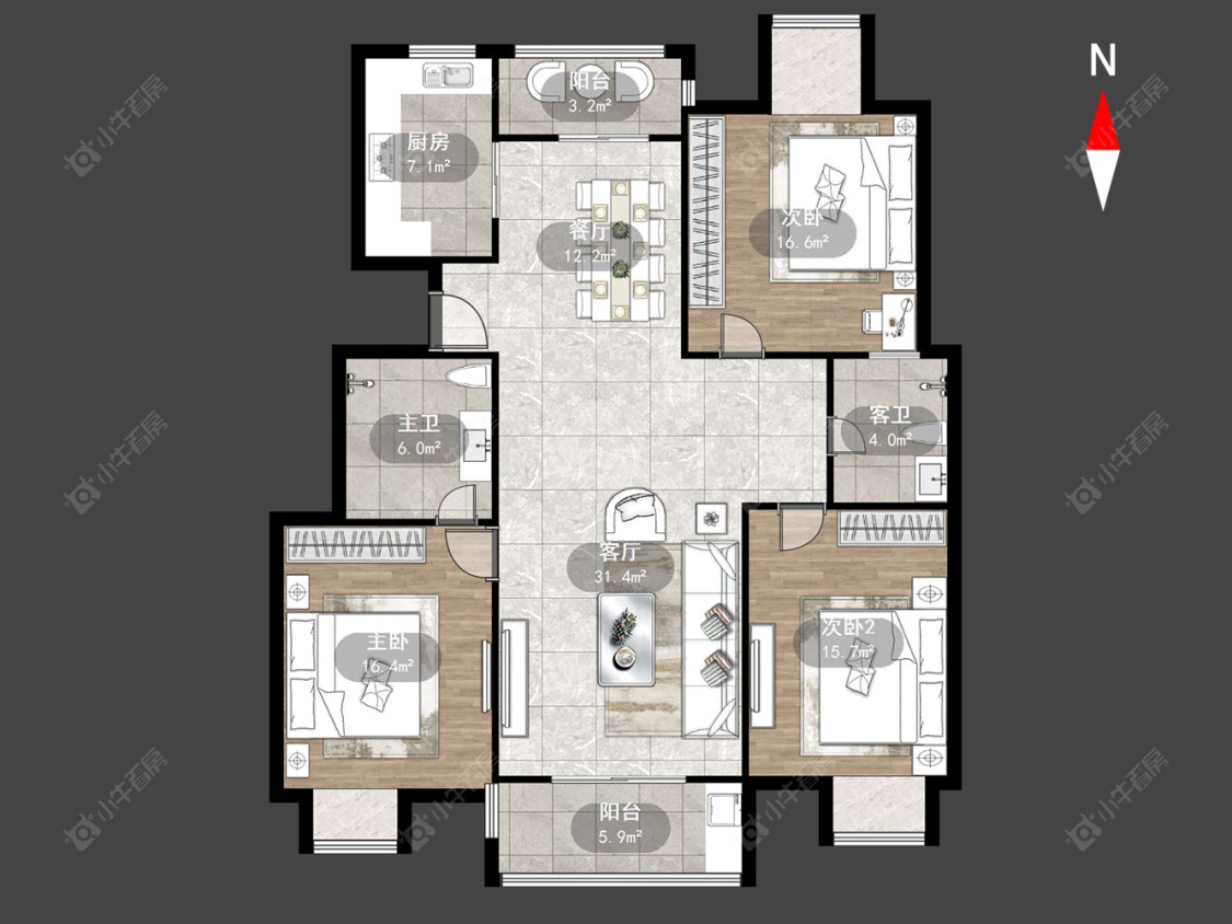常州东方君开在售二手房源户型图_小牛看房