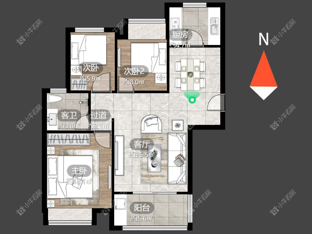 新城南都美域房源户型图 常州新城南都美域在租房源户型图_小牛看房
