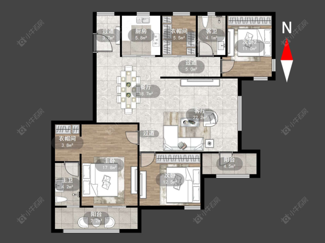 常州奥林匹克花园在售二手房源户型图_小牛看房