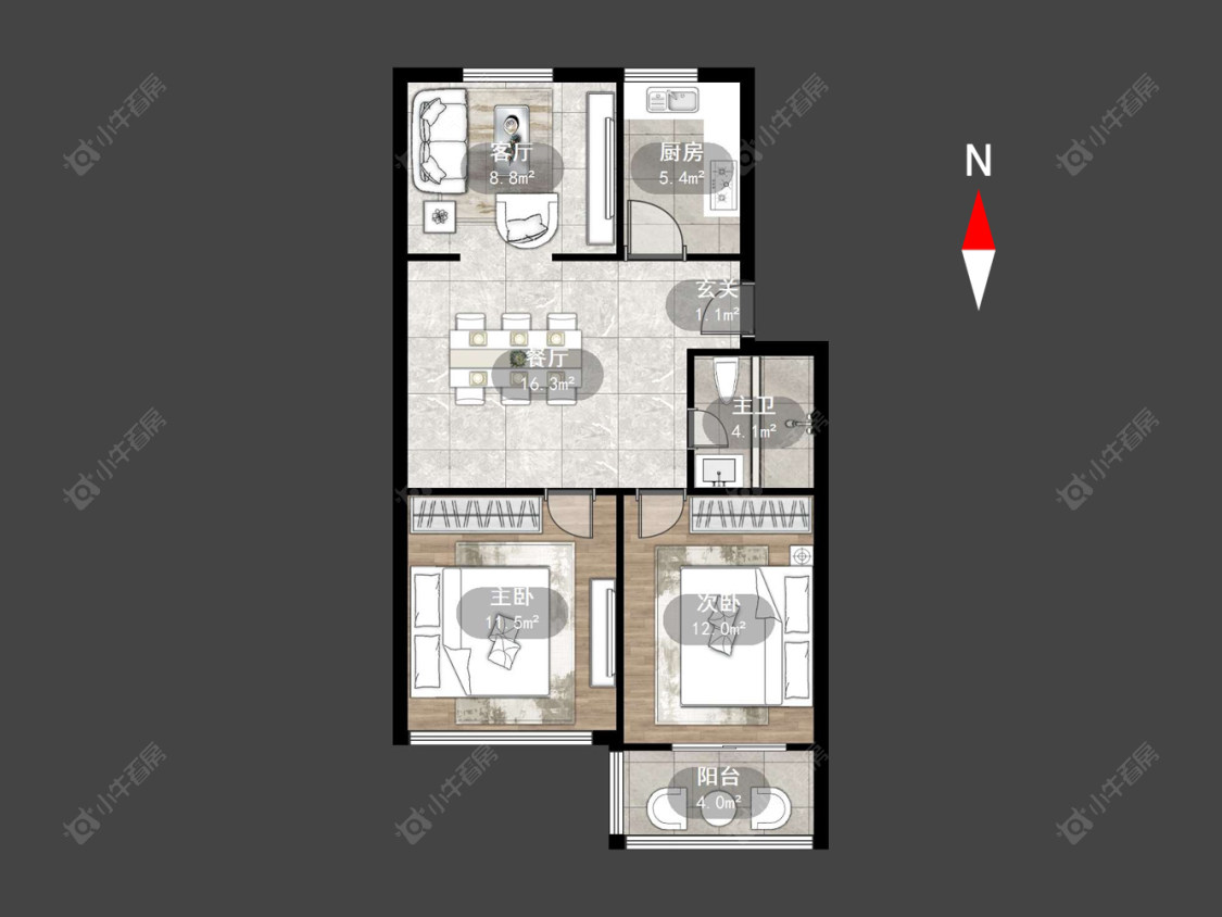 常州新龙花苑西区在售二手房源户型图_小牛看房