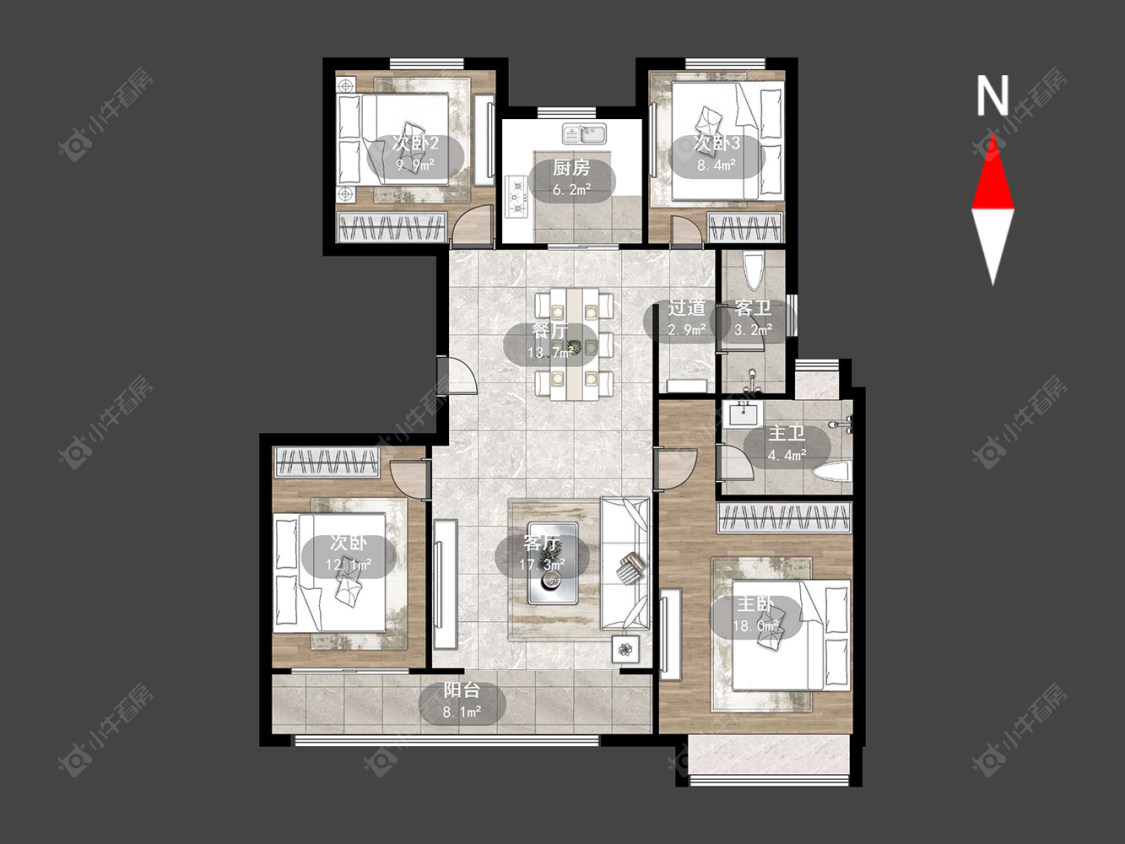 常州三江公园在售二手房源户型图_小牛看房