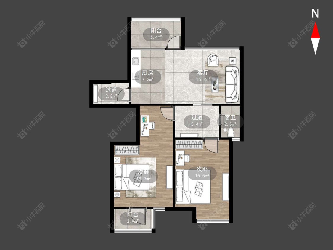 常州中天名园在售二手房源户型图_小牛看房