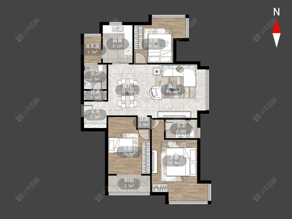 常州凯尔枫尚花园在售二手房源户型图_小牛看房