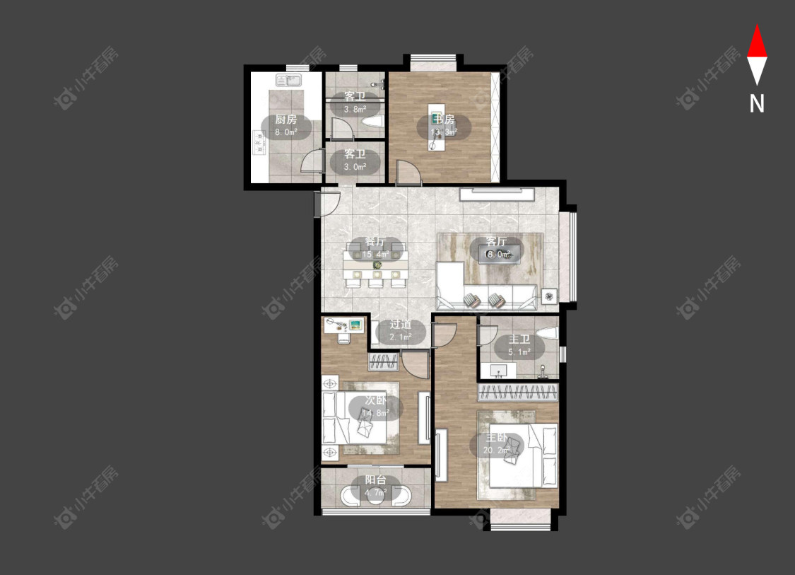 常州华海花园在售二手房源户型图_小牛看房